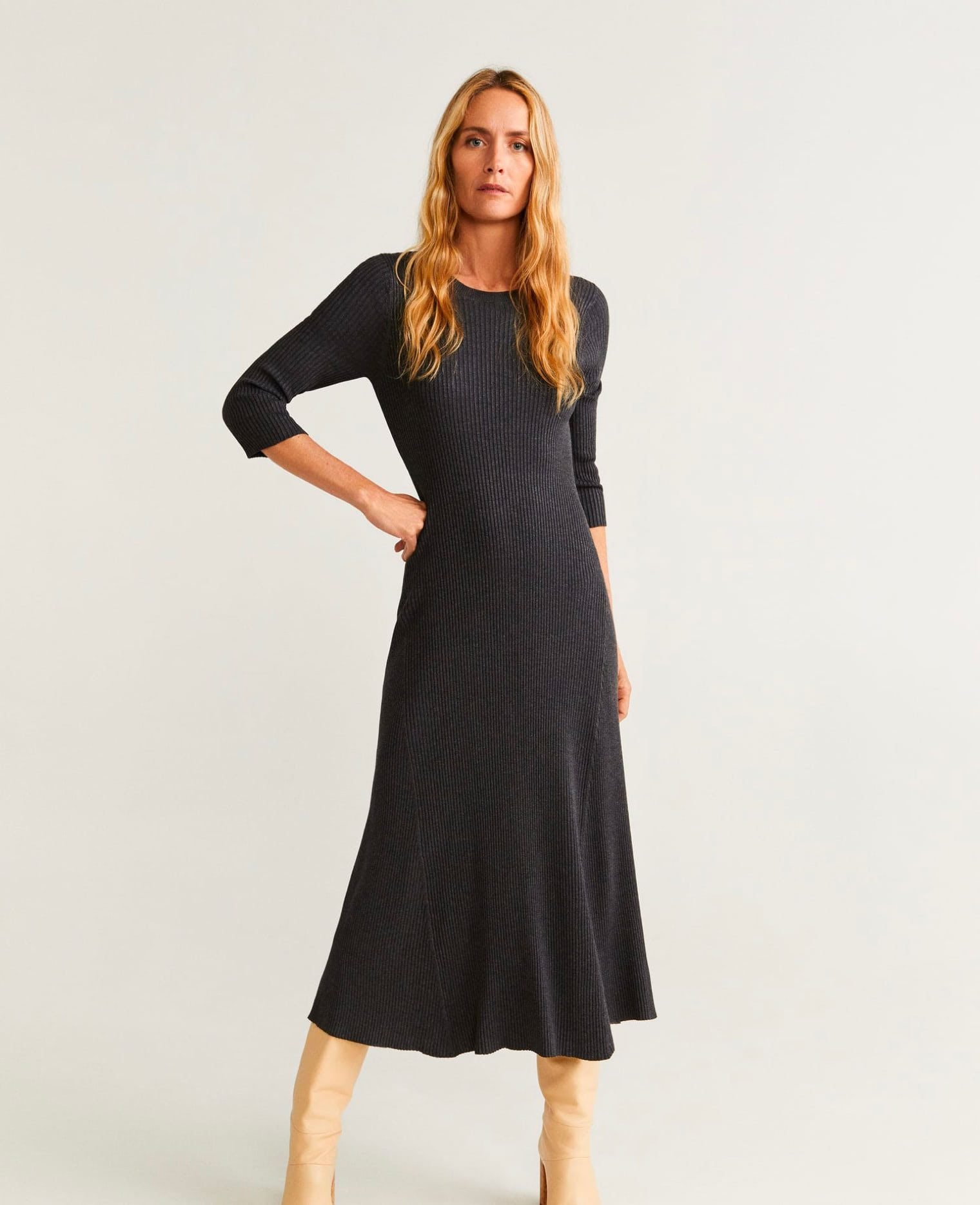 Ribbed long dress